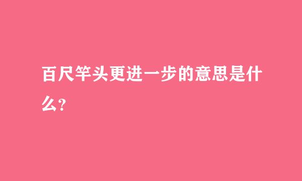 百尺竿头更进一步的意思是什么？