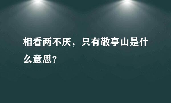 相看两不厌，只有敬亭山是什么意思？