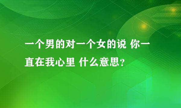 一个男的对一个女的说 你一直在我心里 什么意思？