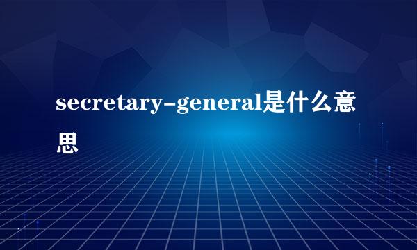 secretary-general是什么意思