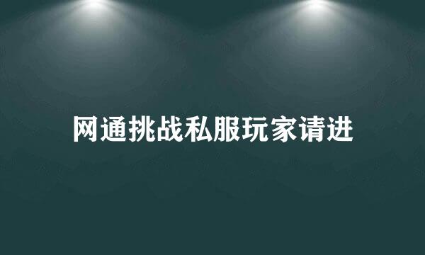 网通挑战私服玩家请进