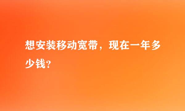 想安装移动宽带，现在一年多少钱？