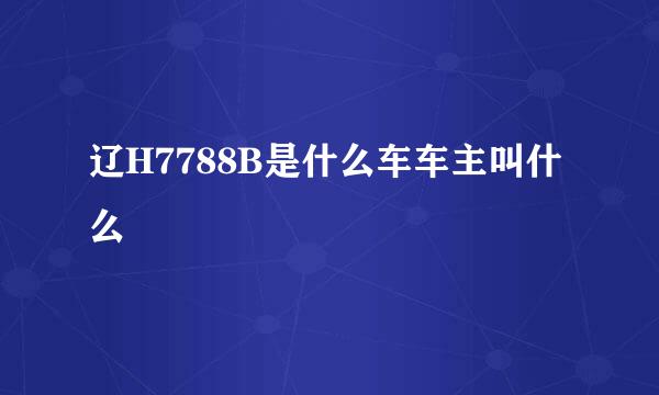 辽H7788B是什么车车主叫什么