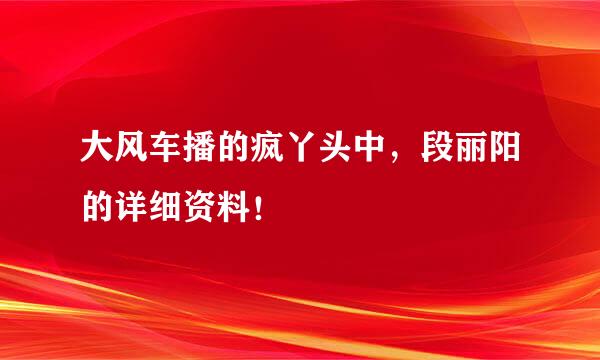 大风车播的疯丫头中，段丽阳的详细资料！