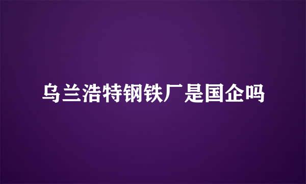 乌兰浩特钢铁厂是国企吗