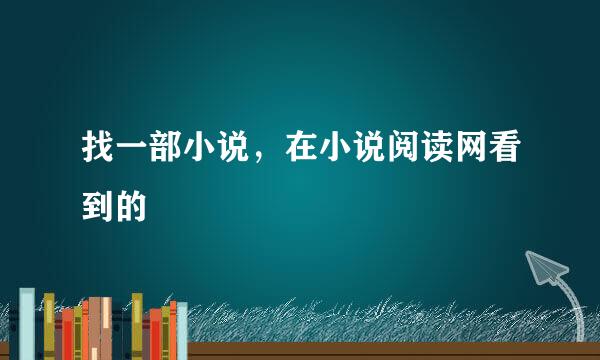 找一部小说，在小说阅读网看到的