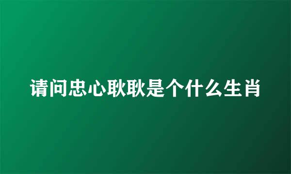 请问忠心耿耿是个什么生肖