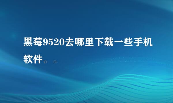 黑莓9520去哪里下载一些手机软件。。