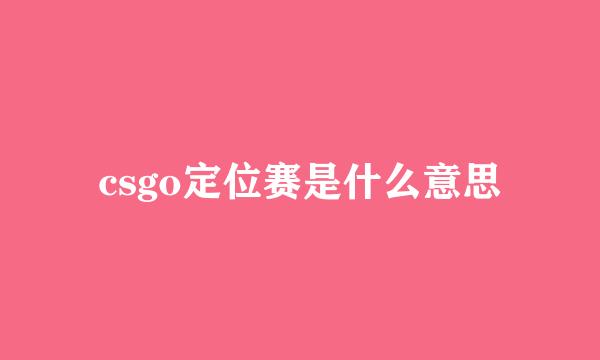 csgo定位赛是什么意思