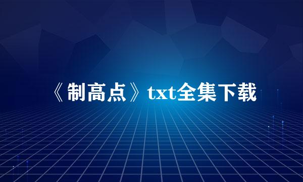 《制高点》txt全集下载