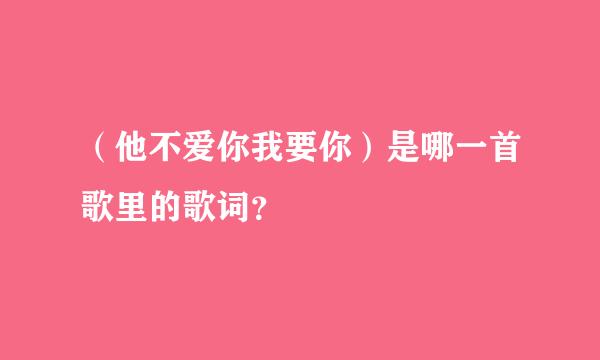 （他不爱你我要你）是哪一首歌里的歌词？