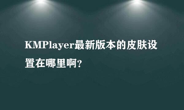 KMPlayer最新版本的皮肤设置在哪里啊？