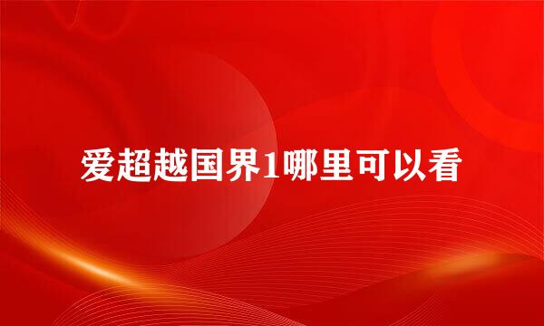 爱超越国界1哪里可以看