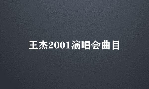 王杰2001演唱会曲目