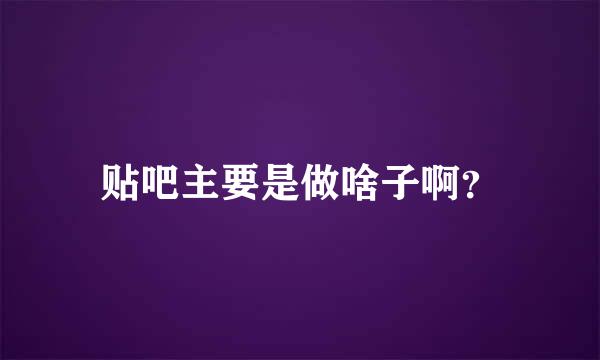 贴吧主要是做啥子啊？