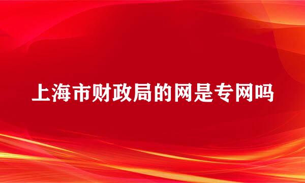 上海市财政局的网是专网吗