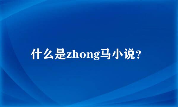 什么是zhong马小说？