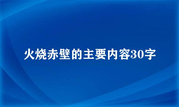 火烧赤壁的主要内容30字