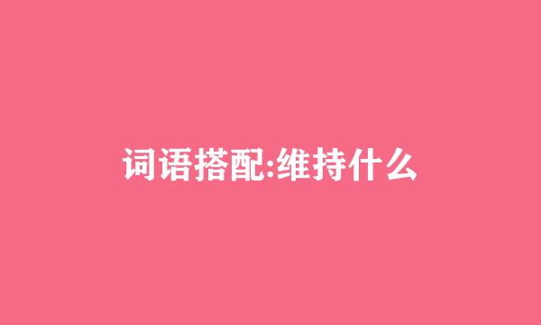 词语搭配:维持什么