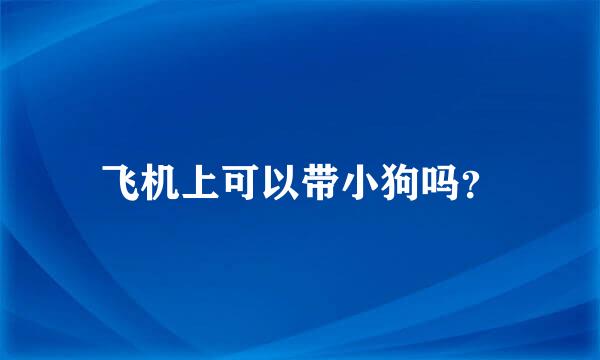 飞机上可以带小狗吗？