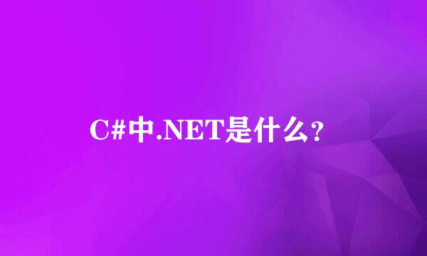 C#中.NET是什么？