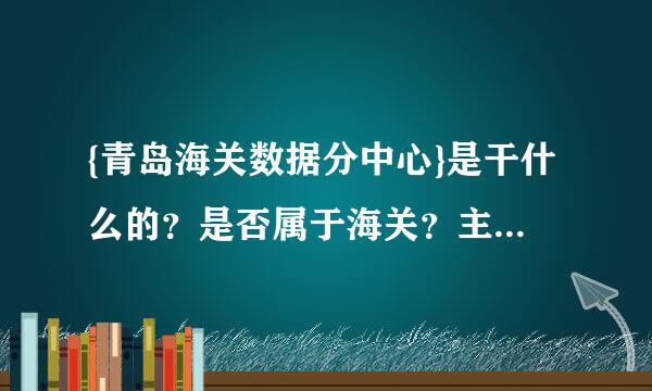 {青岛海关数据分中心}是干什么的？是否属于海关？主要职能是什么？