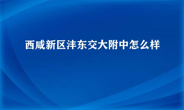 西咸新区沣东交大附中怎么样