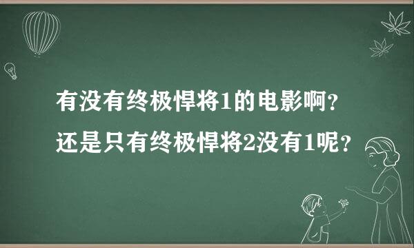 有没有终极悍将1的电影啊？还是只有终极悍将2没有1呢？