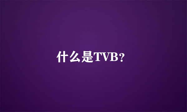 什么是TVB？