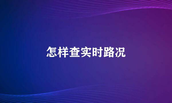 怎样查实时路况