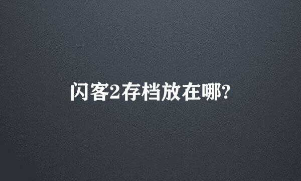 闪客2存档放在哪?