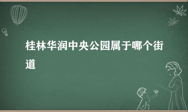 桂林华润中央公园属于哪个街道