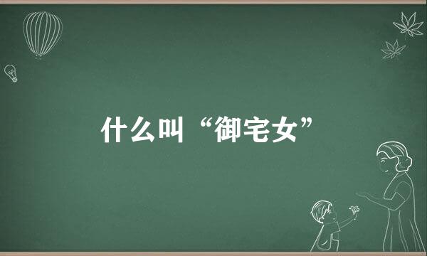 什么叫“御宅女”