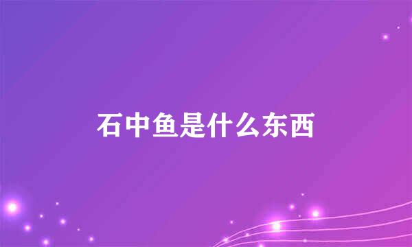 石中鱼是什么东西