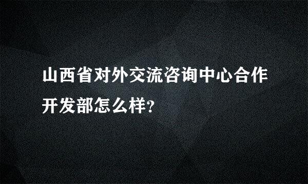 山西省对外交流咨询中心合作开发部怎么样？