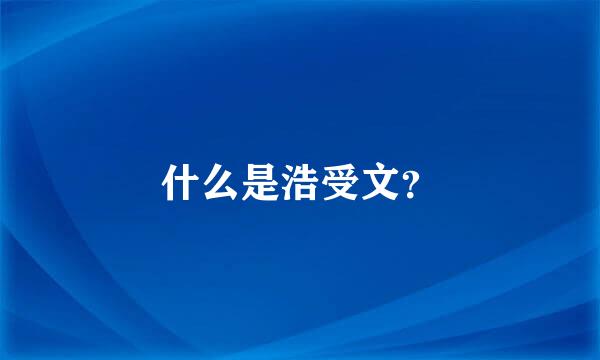 什么是浩受文？