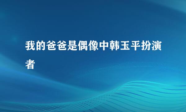 我的爸爸是偶像中韩玉平扮演者