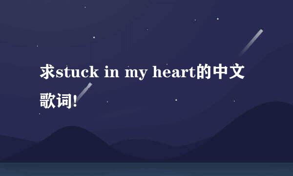 求stuck in my heart的中文歌词!