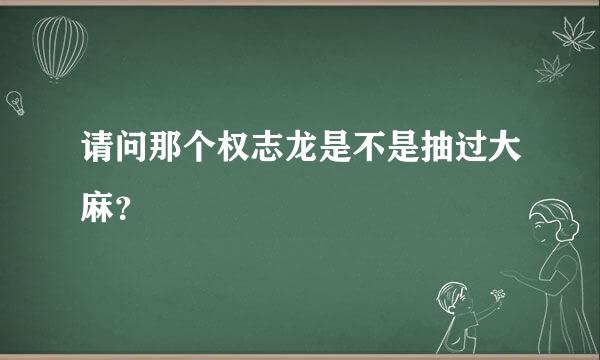 请问那个权志龙是不是抽过大麻？