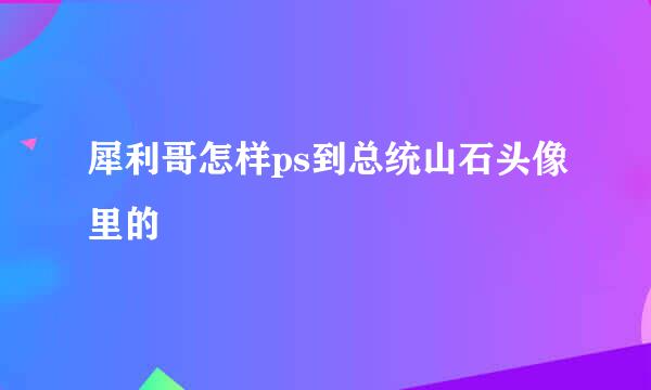 犀利哥怎样ps到总统山石头像里的