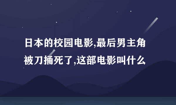 日本的校园电影,最后男主角被刀捅死了,这部电影叫什么