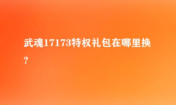 武魂17173特权礼包在哪里换?