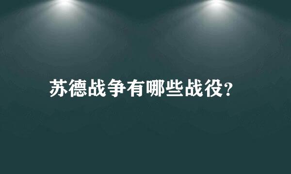 苏德战争有哪些战役？