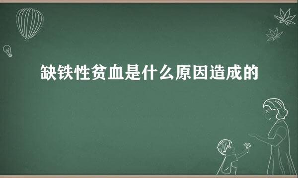 缺铁性贫血是什么原因造成的