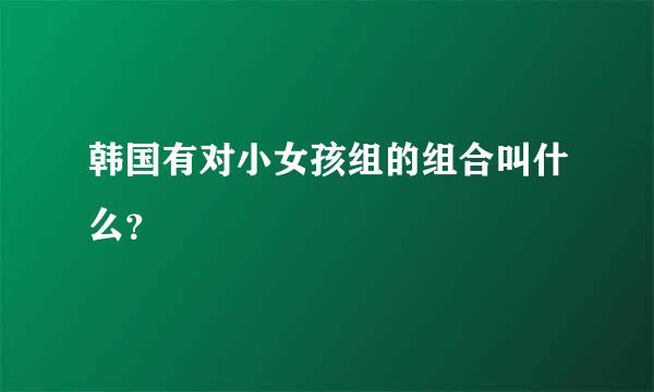 韩国有对小女孩组的组合叫什么？