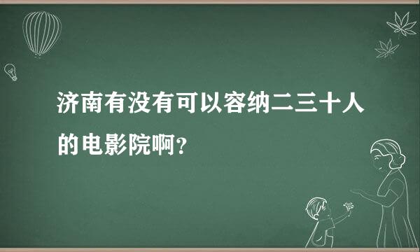 济南有没有可以容纳二三十人的电影院啊？