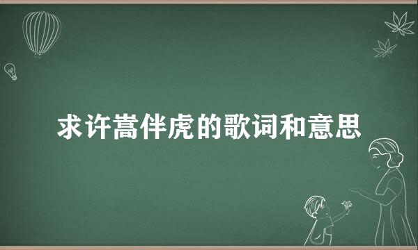 求许嵩伴虎的歌词和意思