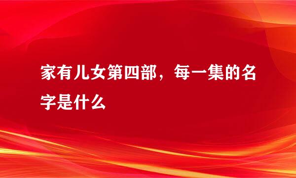 家有儿女第四部，每一集的名字是什么