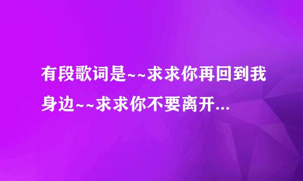 有段歌词是~~求求你再回到我身边~~求求你不要离开我~~这首歌叫什么