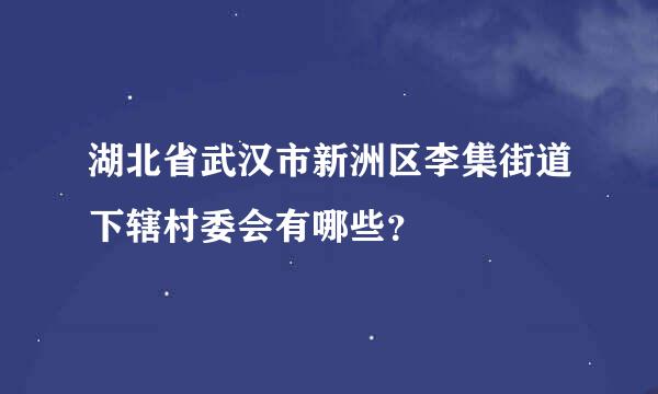 湖北省武汉市新洲区李集街道下辖村委会有哪些？